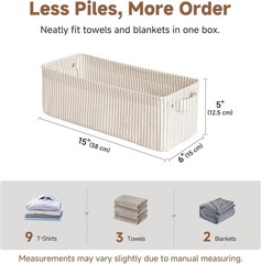 Narrow Storage Bins, Small Basket for Closet and Shelves, Fabric Organizer wi…