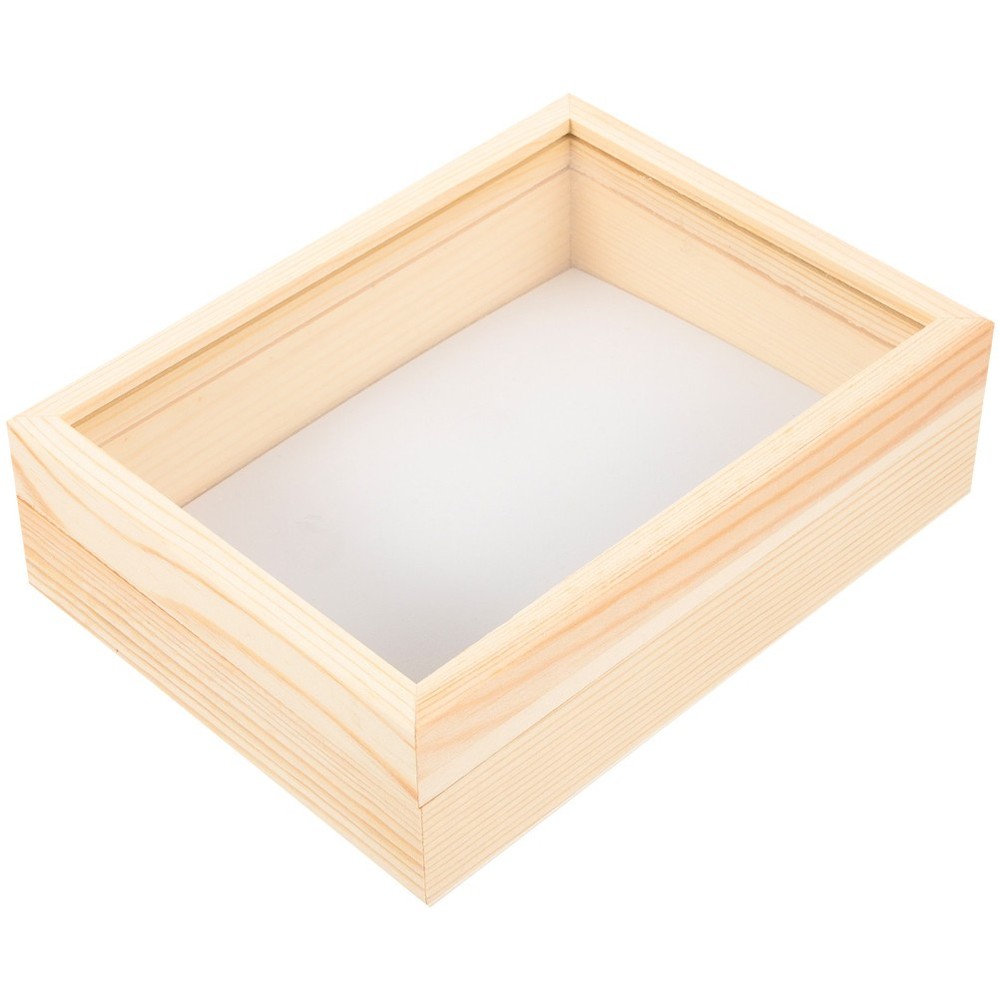 Beige Specimen Box Plastic Insect Specimen 1Pack 7.1*5.3*2.2in