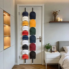 2Pack Hat Organizer for Baseball Caps Hat Rack for Wall with Display Hooks -…