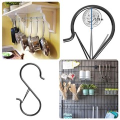 7 Pack S Hooks for Hanging with Safety Buckle, 5 inch Heavy Duty Black Vinyl …