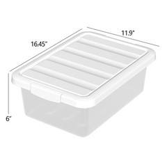 14 Quart Clear Plastic Storage Bin Stackable Latching Box Organizer Lid 2 PCS