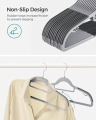 100 Pack Plastic Hangers Non Slip for Clothes Coat Heavy Duty 360° Swivel Hook