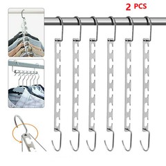 2PC Space Saver Saving Wonder Metal Hanger Clothes Closet Organize Hook Racks