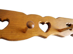 Rustic Solid Oak Wood 4-Peg Hook Coat/Jacket Rack Hanger Wall Mt Panel 24″ Long