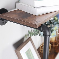 2 In 1 Industrial Pipe Clothes Rail Floating Wall Hanging Display Storage Shelf