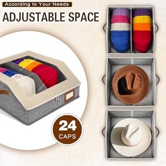 2-in-1 Hat Organizer for Baseball Caps Holds 48-60 2 Pack-Large White and Grey