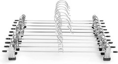 Pants Hangers with Clips Heavy Duty 10 Pack Adjustable Metal Pants Hanger Skirt