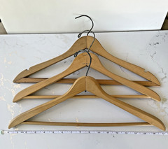 6 Wooden Hangers for Coat Jacket, Swivel Hook