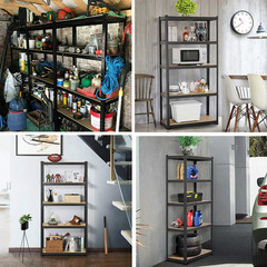 5 Tier Heavy Duty Boltless Metal Shelving Shelves Storage Shelf Garage Black