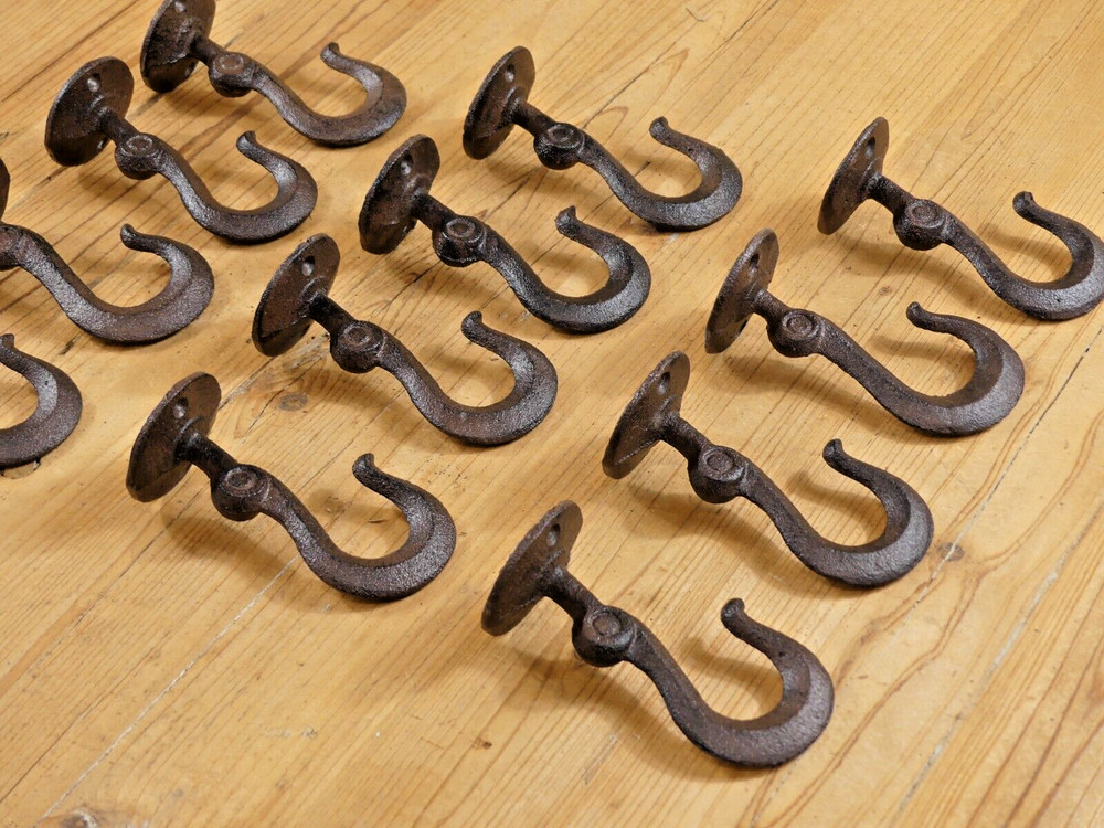 12 Ceiling Hooks Hanging Plant Hook Rustic Cast Iron 4 1/2″ Coat Tow Chain Roof