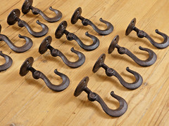12 Ceiling Hooks Hanging Plant Hook Rustic Cast Iron 4 1/2″ Coat Tow Chain Roof