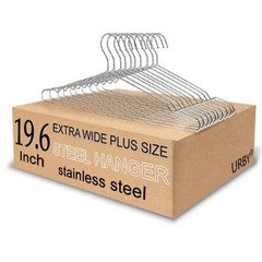 Extra Wide Wire Hangers for Plus Size Clothes, 19.6 Inch Stainless Steel Plus…