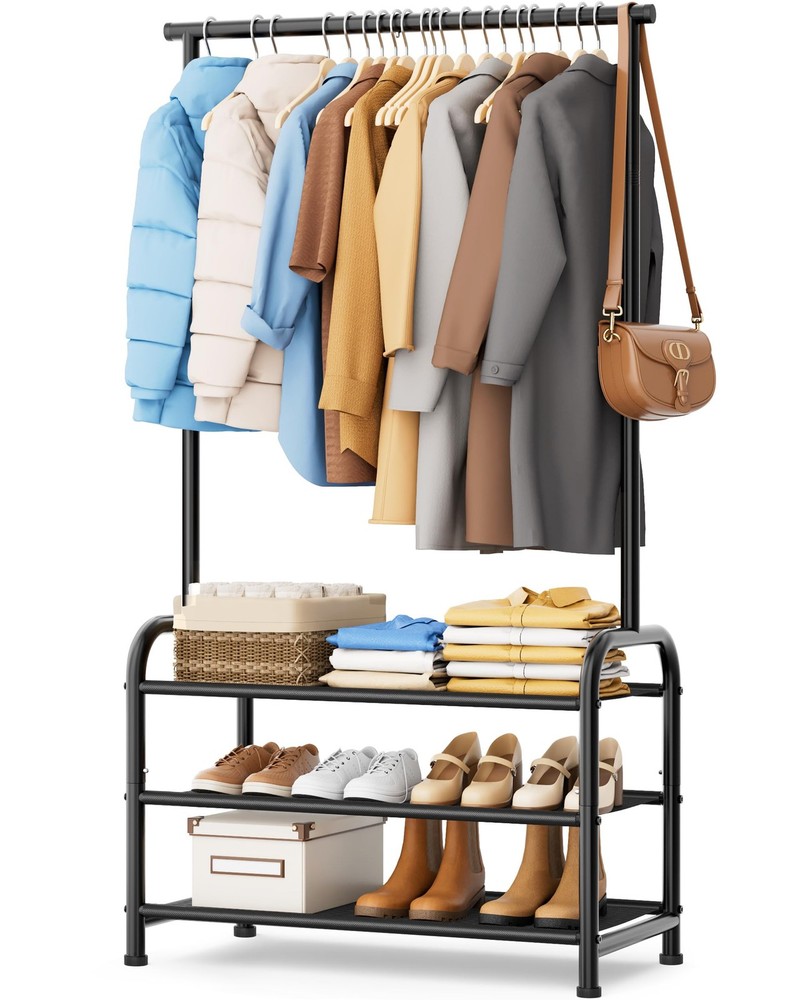 Garment Rack with Shelves Heavy Duty Clothing Rack Organizer