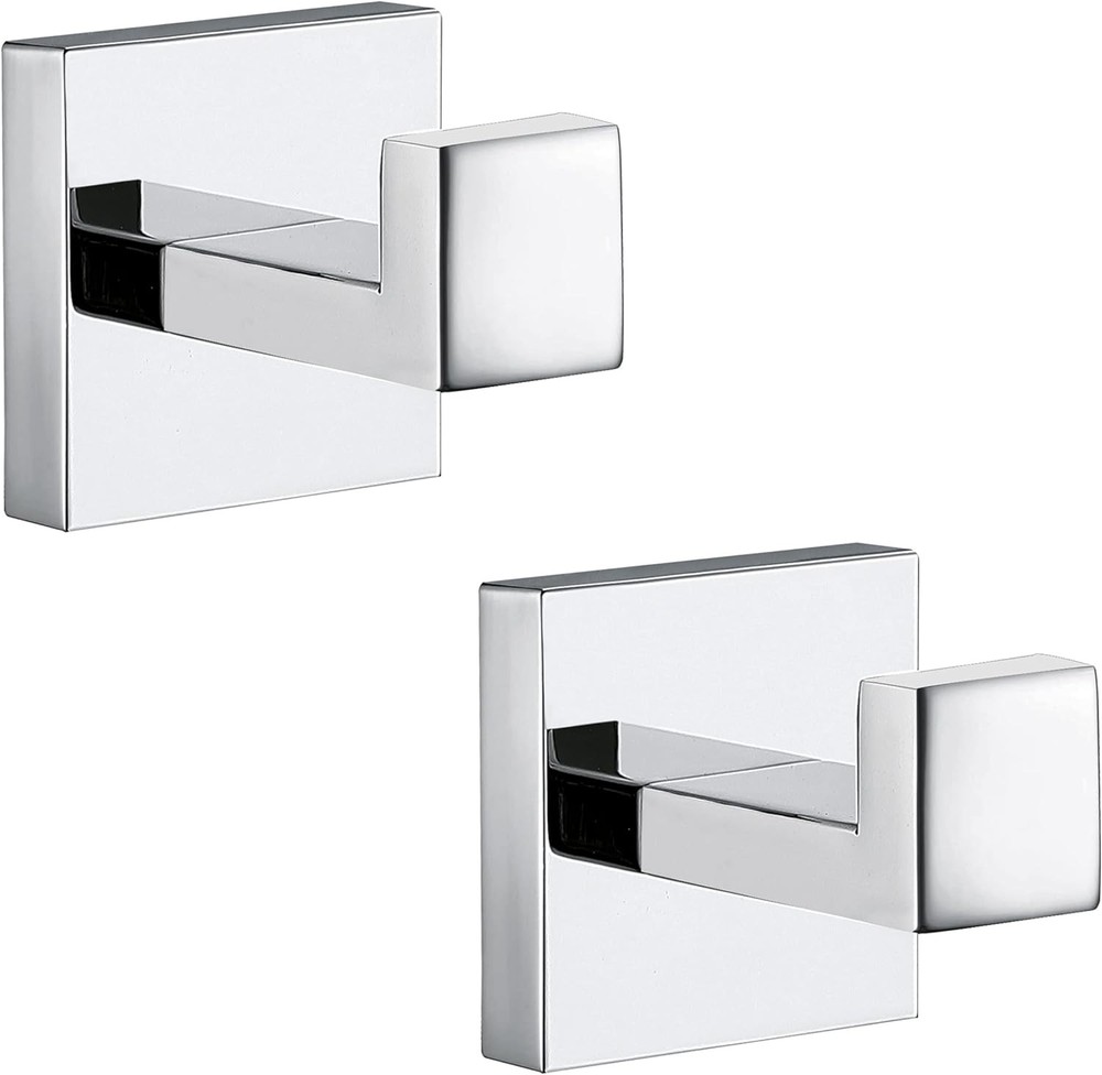Towel Hooks for Bathrooms, Polished Chrome 2" 2Pack,