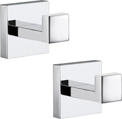 Towel Hooks for Bathrooms, Polished Chrome 2" 2Pack,