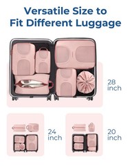 BAGSMART Compression Packing Cubes, 6 Set Packing Cubes for Suitcases, Lightw…