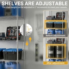 Heavy-Duty Metal Shelving Unit Sturdy Adjustable 6-Tier Storage Shelf for Garage