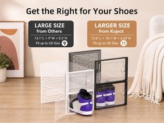 X-Large Shoe Storage Boxes Organizers Clear Plastic Stackable 12 Pack, Shoe R…