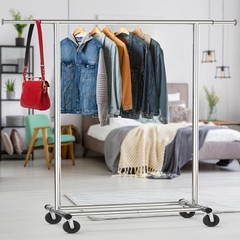 Heavy Duty Clothing Garment Rack, Holds Up to 150 lbs, 42 to 67 Inches Extend…