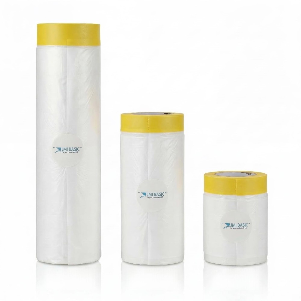 Pre-Taped Masking Film for Car Painting – 59/35/18 in, 3-Rolls Painters Plast…