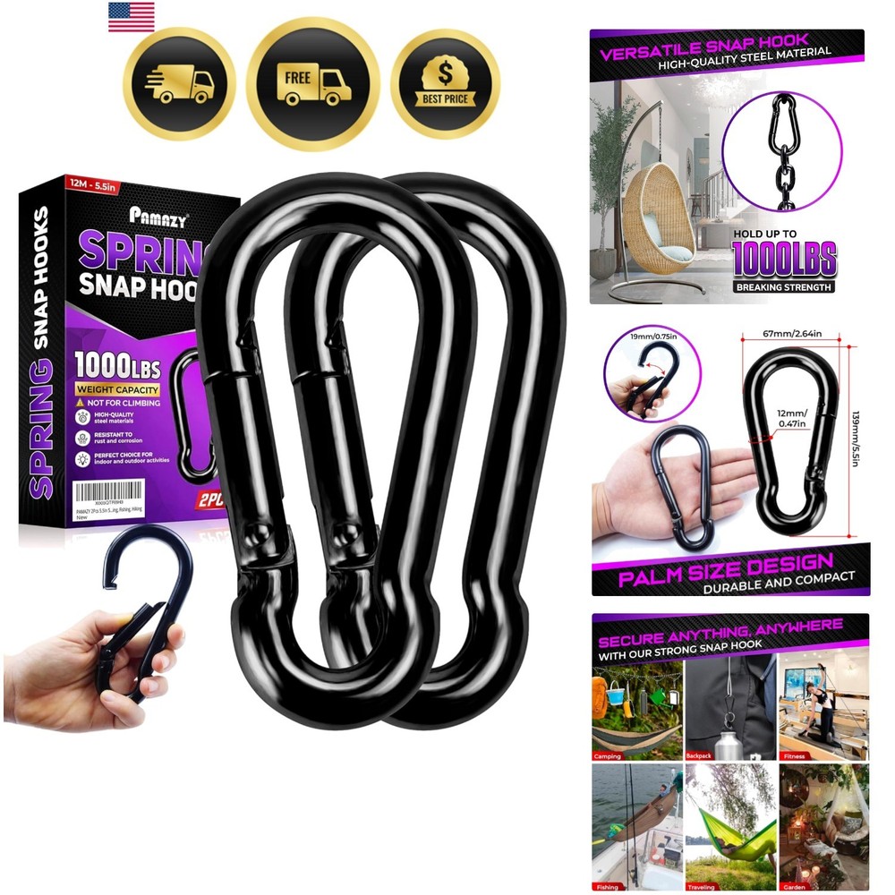 2Pcs 5.5In Spring Snap Hooks 1000LBS Capacity, Utility Hook Clip, Heavy Duty …
