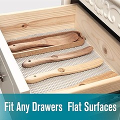 Shelf Drawer Liner Non-Adhesive with Non Slip Durable 17.7″W x 120″L Light Gray
