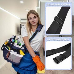 Cleaning Caddy Bag Wearable Organizer w/ Strap 8 Compartments Waterproof