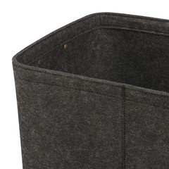 Mainstays Large Gray Felt Decorative Storage Basket, 16.5 in x 14 in x 11 in