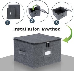 China Charger Plate Storage Box Hard Shell Stackable 13×8 Inch Grey 2 PCS