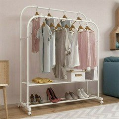 Industrial Pipe Metal Clothes Rail Heavy Duty Garment Hanging Rack Shoe Shelives