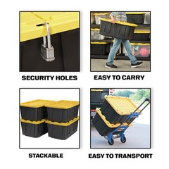 4 -Pack Commander Large 27 -Gallons ( 108 -Quarts ) Black and Yellow Heavy Duty