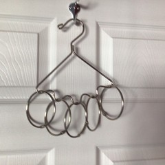 Silver tone storage, organizer for Scarves Belts Ties Jewelry use