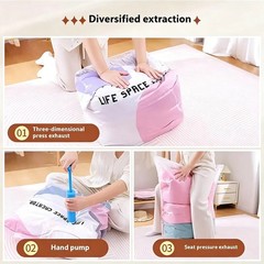 No Pump 3D Vacuum Storage Life Space Saver Better Life Space Bags 1/2/3/5Pcs