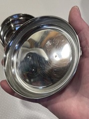 Stainless Steel Round Multi Purpose Storage Container Set of 2, Handle Lid