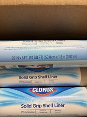 4 PACK DUCK BRAND WITH CLOROX SOLID GRIP SHELF LINER BROWN 20IN X 6FT