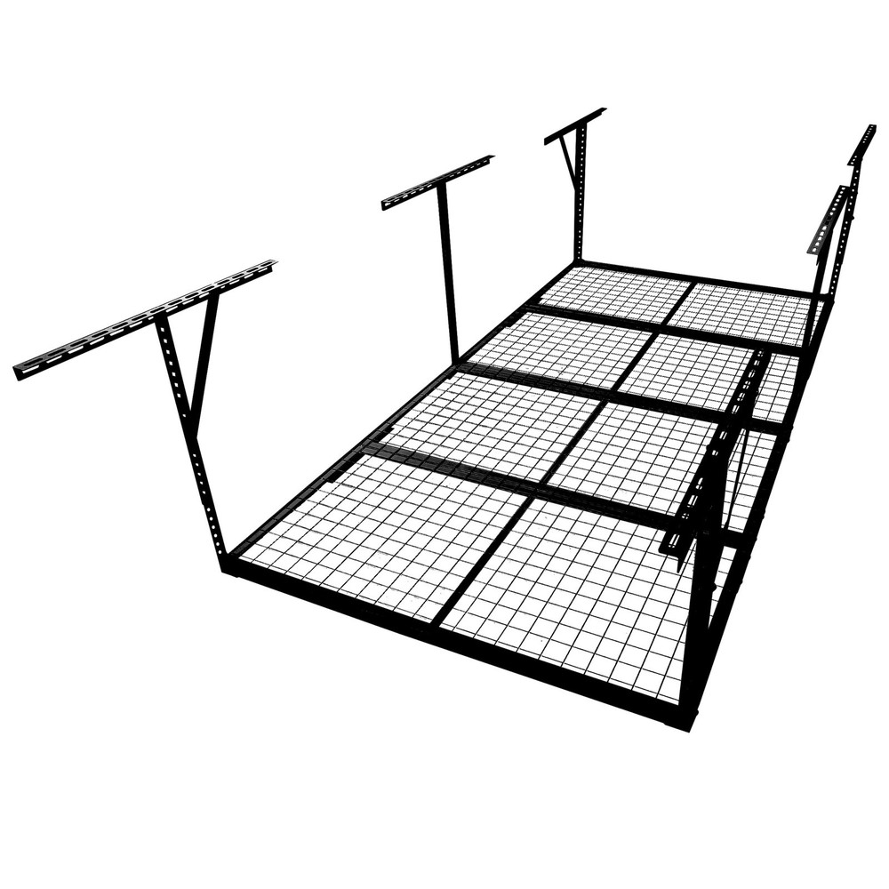 3x8FT Overhead Garage Storage Rack, Heavy-Duty Metal Garage Ceiling Storage Rack