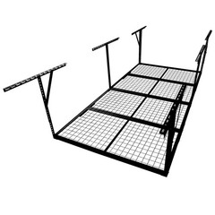 3x8FT Overhead Garage Storage Rack, Heavy-Duty Metal Garage Ceiling Storage Rack