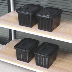 6-Pack Black 6 Quart Plastic Storage Bins with Latching Handles