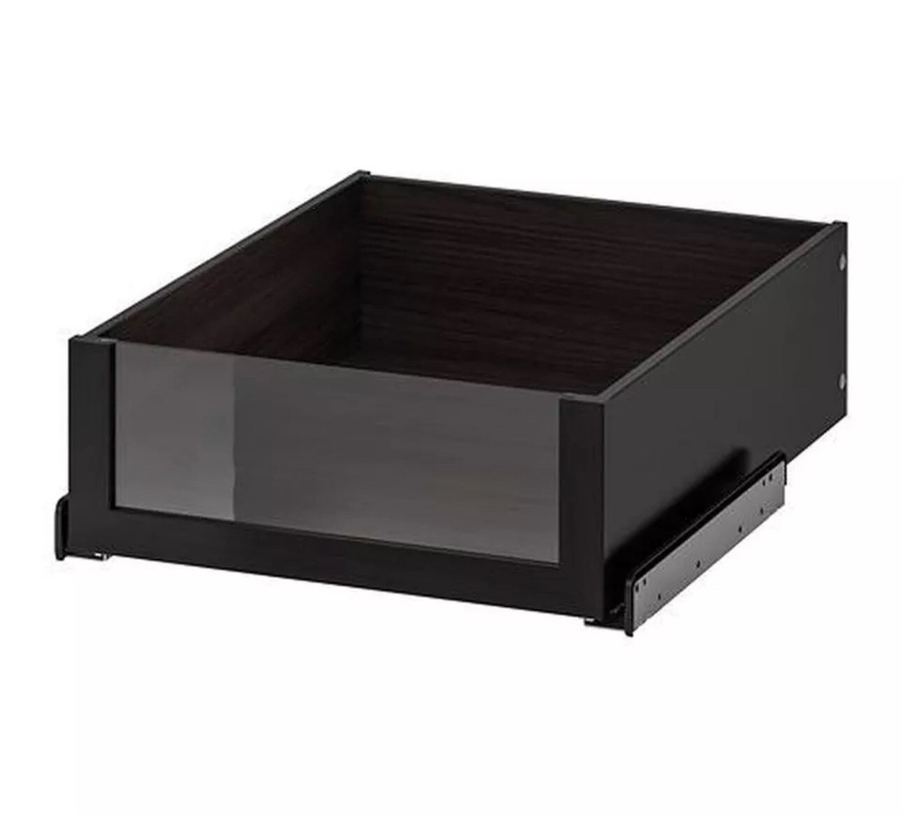 IKEA KOMPLEMENT Drawer With Glass Front 19 5/8×22 7/8″ Black-brown 602.466.88