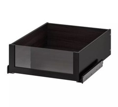 IKEA KOMPLEMENT Drawer With Glass Front 19 5/8×22 7/8″ Black-brown 602.466.88
