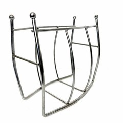 Vintage MCM Atomic Chrome Magazine Rack 12x12x6.5”
