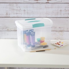 Sterilite Large Nesting ShowOffs, Stackable Small Storage Bin with Lid, 6 Pack