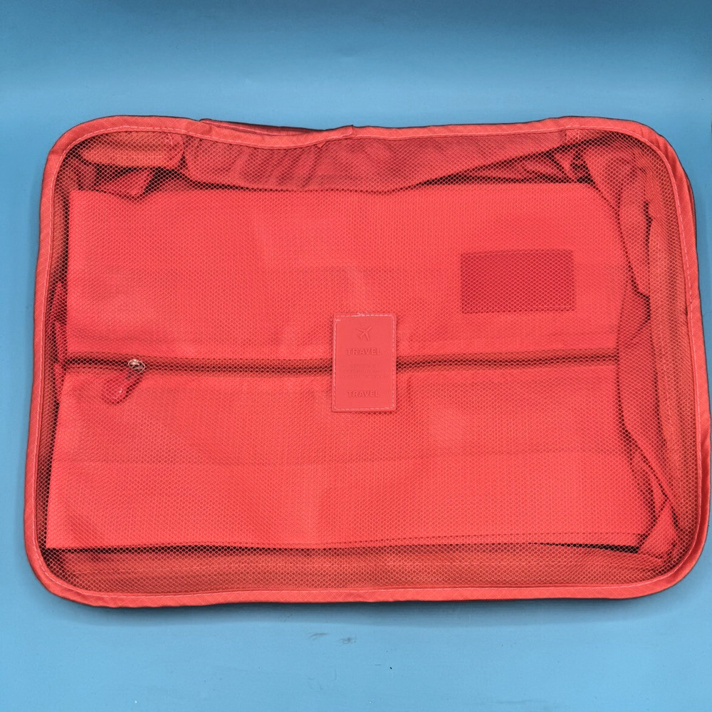 7 Pack Mesh Packing Cubes Travel Luggage Organizer Set Pink Small Clothes Bags