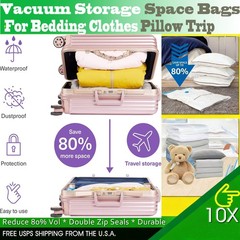 Vacuum Storage Seal Bags for Comforter Blanket Bedding Clothing Pillows of Trip