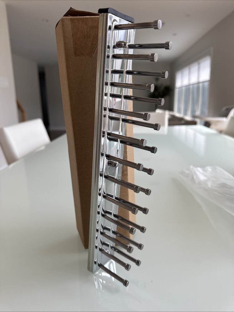 12” Side Mount Tie Rack Chrome
