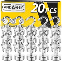 20 Pack Magnetic Hooks, 25Lbs Magnet Hooks Heavy Duty, Strong Magnetic Hooks Cru