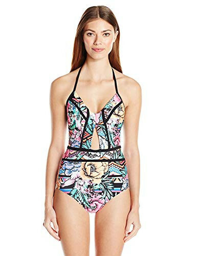 LAUNDRY BY SHELLI SEGAL Women’s Laguna Flora Cut Out One Piece Swimsuit, Warm, X