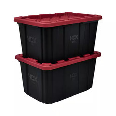 27 Gal. Tough Storage Tote in Black and Red