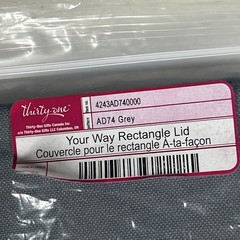 Thirty-One Your Way Rectangle Lid Replacement Gray Storage Bin Basket Cover