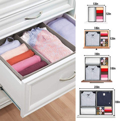 Organizador plegable para ropa interior con divisores 6 compartimentos gris